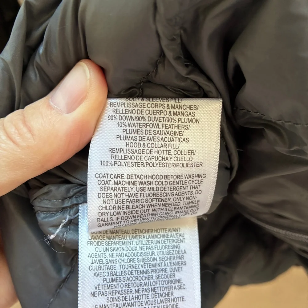Women's BCBGeneration Down Filled Gray Puffer Jacket with Faux Fur Hood, Size S - Picture 11 of 14